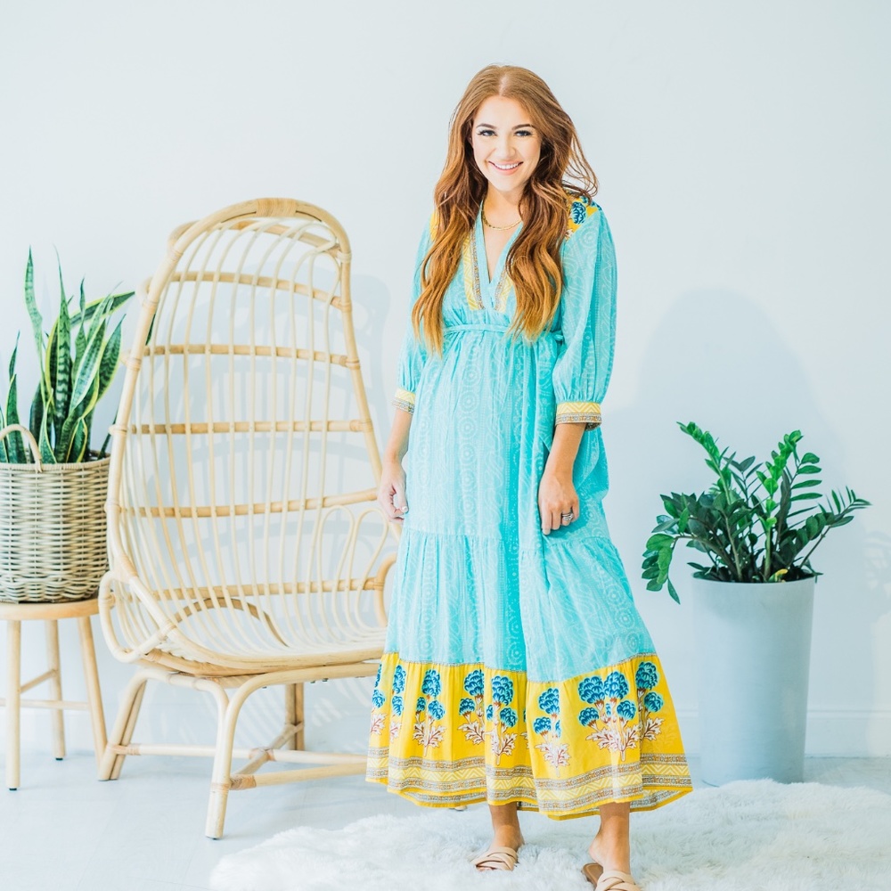 Ethically made Artisan crafted Neel Maxi dress